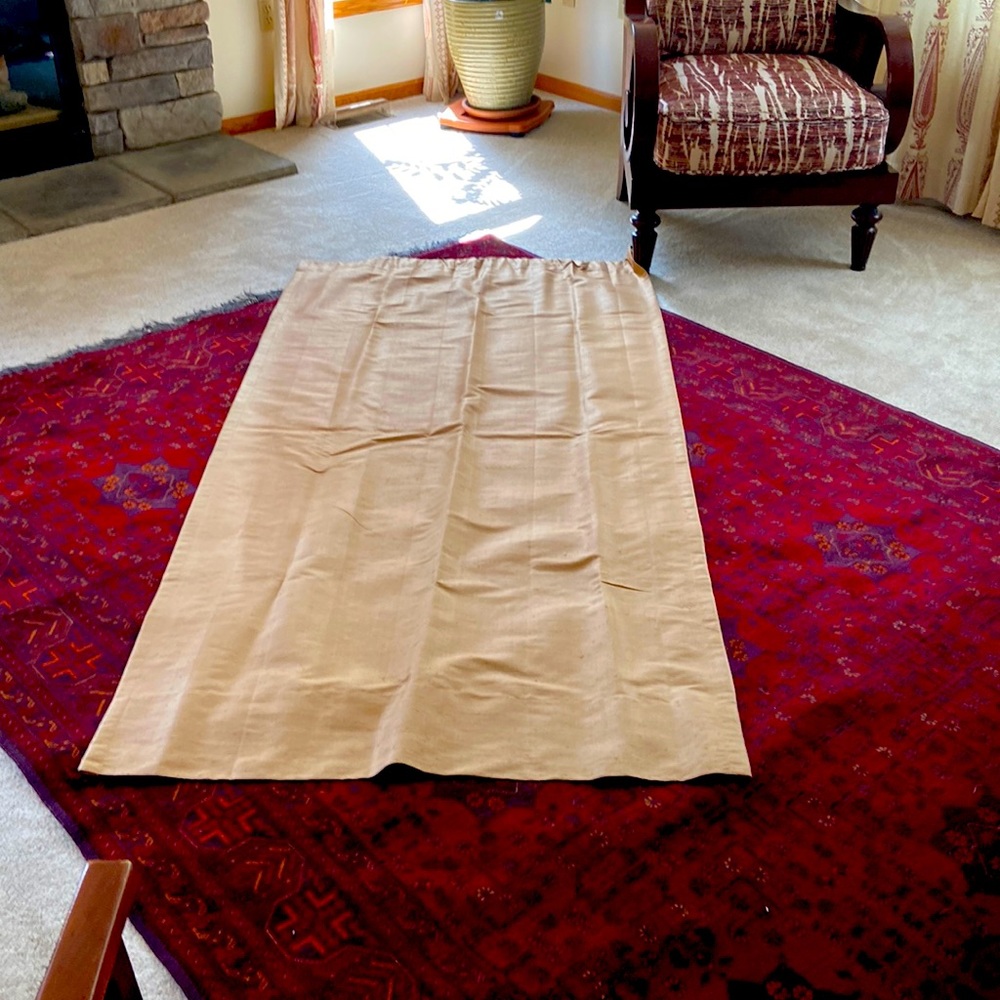 Raw silk curtain panels with lining. 2 panels